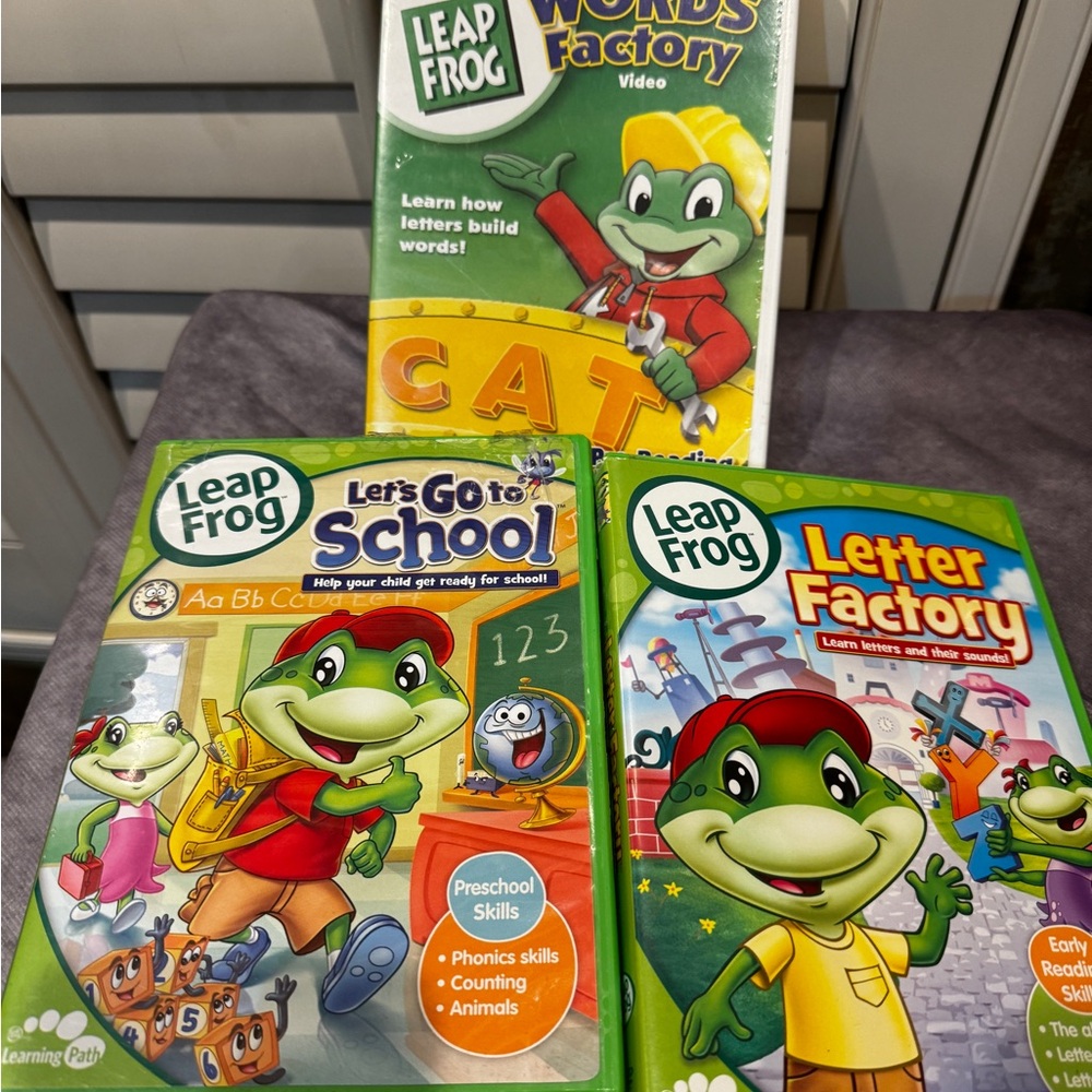 LeapFrog Let's Go to School DVD (3) lot‎